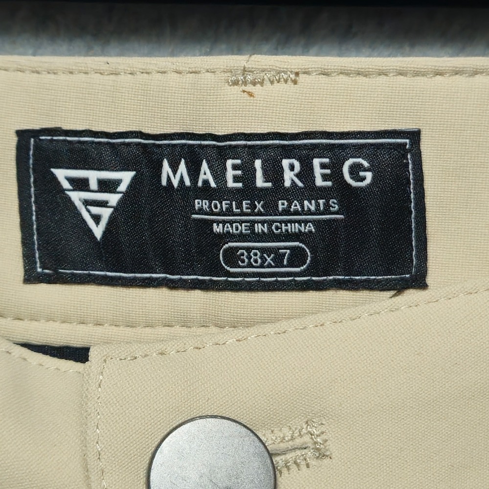 Maelreg Proflex Mens Golf Shorts 38x7 Light Khaki Performance Stretch NEW - Picture 3 of 7